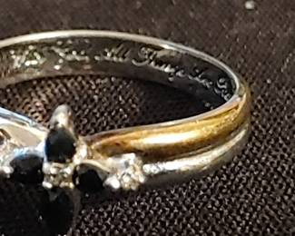 Beautiful Sterling ring and engraved inside With God all things are possible