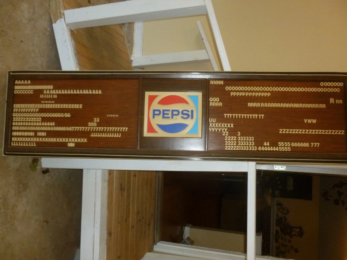Vintage Pepsi Menu Sign