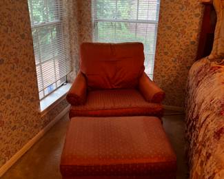 Upholstered Occasional Lounge Chair & Ottoman