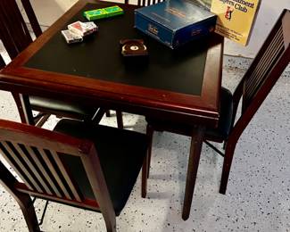 Wooden Card Table and Chairs