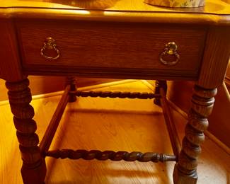 End table with turned legs