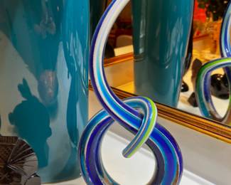 Murano Style Love Knot Glass Twist