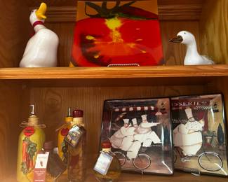 Oil & Vinegar bottles - 4 Bistro plates