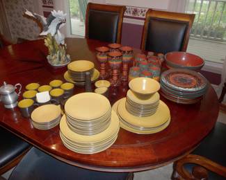 Sets of Dishes - Vintage Mikasa Terra Stone Curry Yellow
