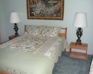 Tapestry, Bed & Lamps