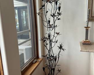 MCM Metal Iron Floor Sculpture Candelabra 