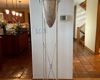 Pottery and Metal Flower Stand Planter 