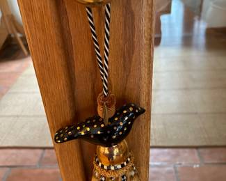 MacKenzie Childs Black Bird Tassel Courtly Check