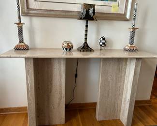 Vintage Travertine Console Table