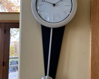 Seiko Silver Tone Pendulum Wall Clock 