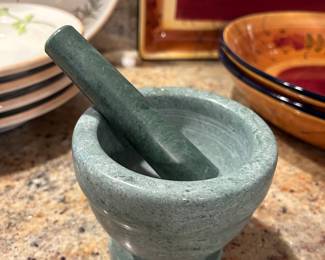 Green Marble Mortar and Pestle