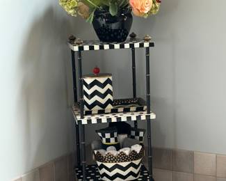 Polka dot 3 tier shelf and Zig Zag Cache pot