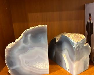 Agate Geode Bookends - pair