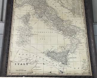 Large map of Italy framed Orlando