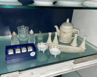 Pewter Napkin Rings, Lenox and Cut glass Orlando