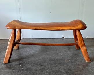 Carved wooden bench