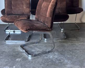 Set of 6 Roche bobois suede dining tables