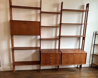 Three Bay Teak Wall Unit 