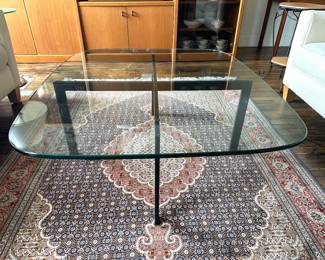 Modern Glass & Metal Coffee Table 