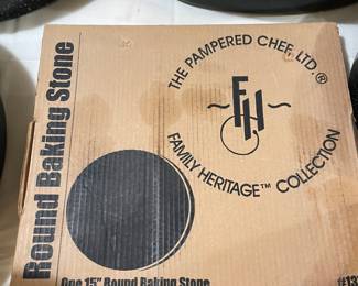 Pampered chef round baking  stone 