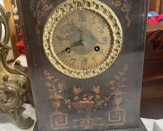 French piggy bank clock with inlay 
Circa 1870