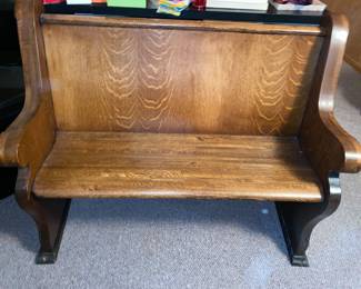 Antique oak church pew