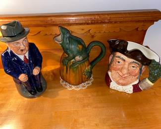 Royal Doulton Toby Mugs, frog pitcher and more 