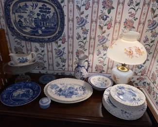 Lovely white and blue dish Collection