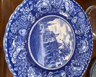 Vtg. Deep blue Staffordshire plate 