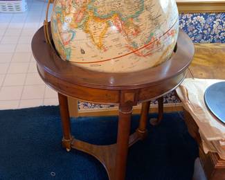 Vtg. Globe on wooden stand 