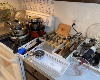 Kitchen utensils/ pots and pans 