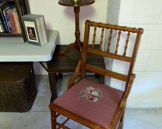 Vtg. Needlepoint seated chair 