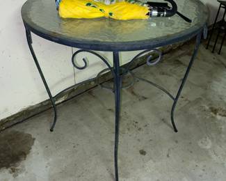 Glass top patio table
