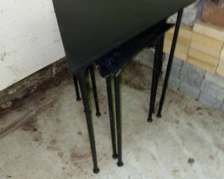 Metal triangle stacking tables