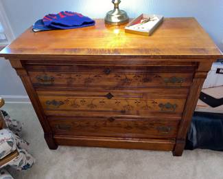 3 drawer chest with spoon carved design