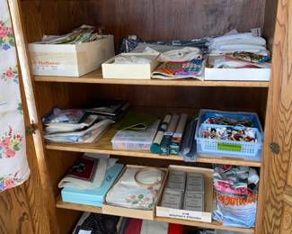 Fabric, embroidery, sewing items 