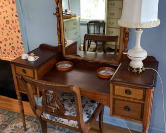Beautiful wooden vanity with mirror