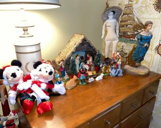 Christmas Mickey and Minnie hanging out at the Nativity