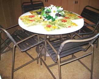 RD PATIO TABLE AND CHAORS