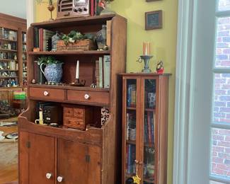 handcrafted 2 door narrow curio