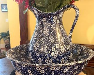 Blue & White Bowl and Pitcher
