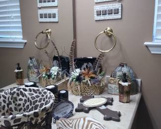 misc bath accessories, rugs, shower curtain, rod