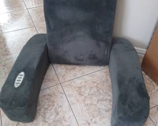 Sharper Image Warming Backrest Massager.  Read, relax and watch TV, features two levels of soothing vibration, plus optional gentle warmth to help you unwind from a stressful day. There’s even a handy gooseneck LED reading lamp and side pockets to stash your books, magazines or TV remote.