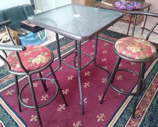 bar table, suitable for indoor or outdoor use - five matching bar stools