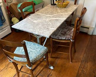 Marble top Cast Iron Bistro Table