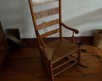 19c Ladderback TigerMaple Rocker