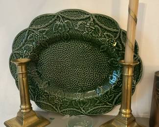 Antique Brass sticksFr. Ceramic plate