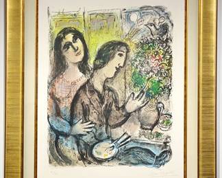 Lot 276 Original Marc Chagall Colour Lithograph La Femme du Peintre
