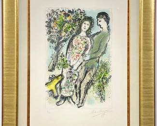 Lot 300 Original Marc Chagall Colour Lithograph LOranger