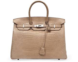 Lot 379 Hermes Birkin Matte Crocodile Bag 35cm